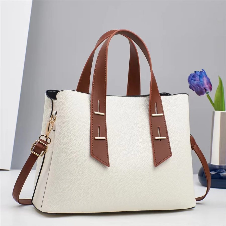Ivory wide-strap tote